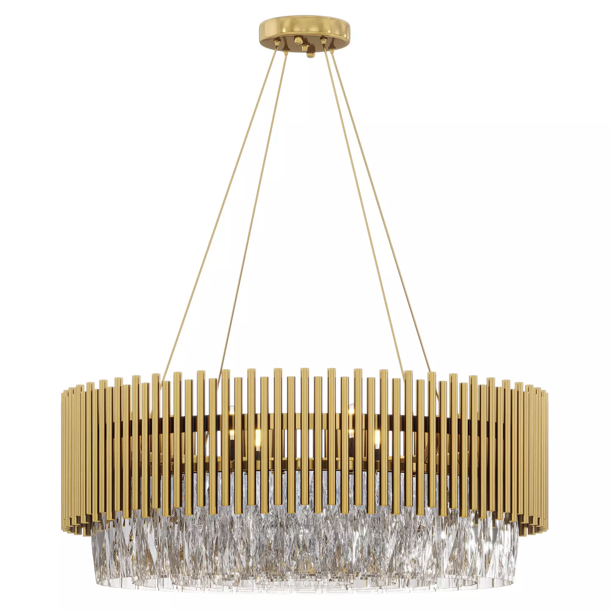 Postmodern glass chandelier 3D model_0