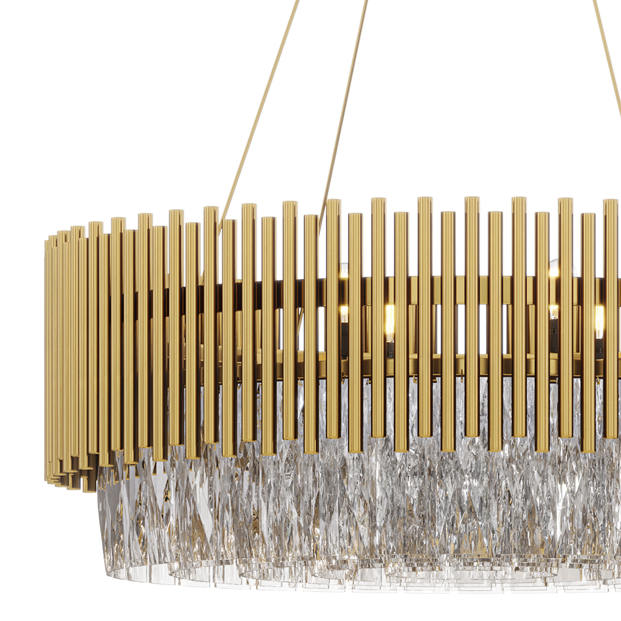 Postmodern glass chandelier 3D model_1