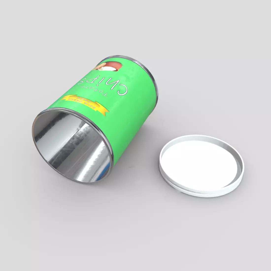 Potato Chips Tube 4 Open Low-poly 3D model