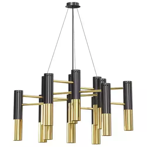  Mid century chandelier with IKE tunnel shades 