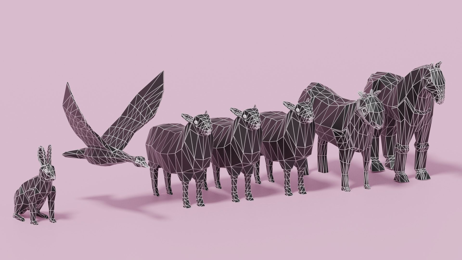 Cartoon LowPoly Animals Collection Low-poly 3D model_13