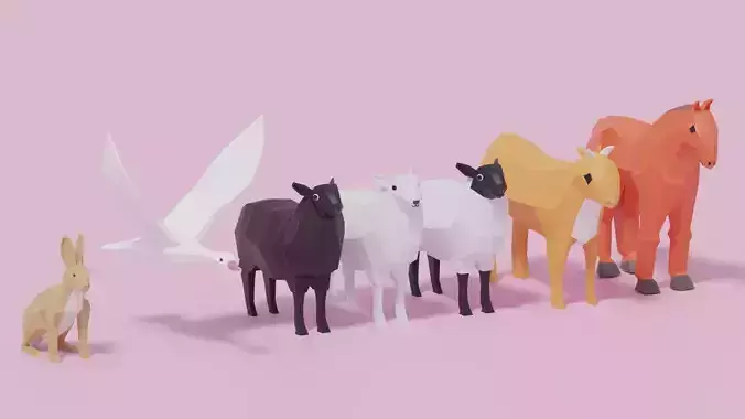 Cartoon LowPoly Animals Collection