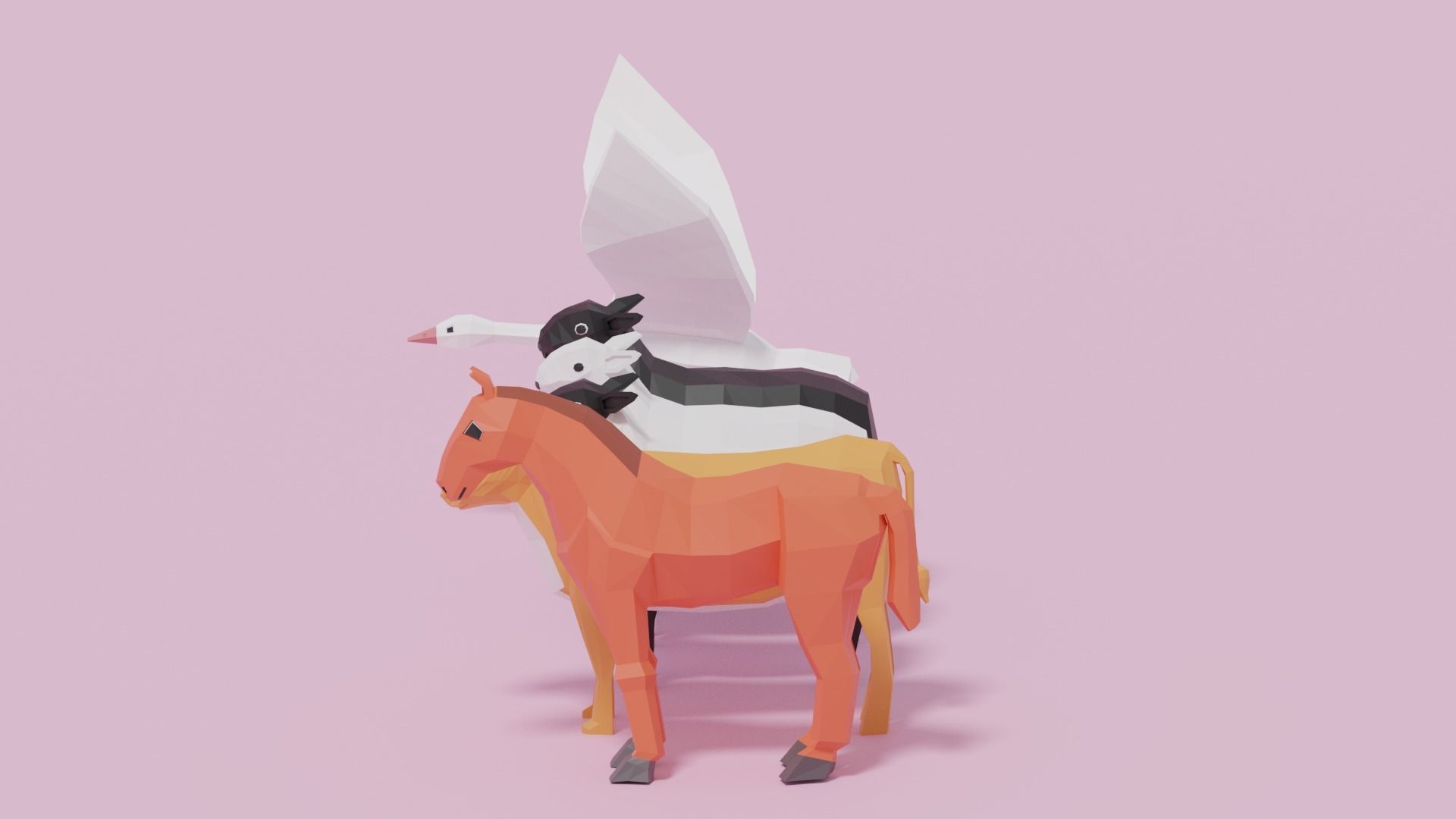 Cartoon LowPoly Animals Collection Low-poly 3D model_8