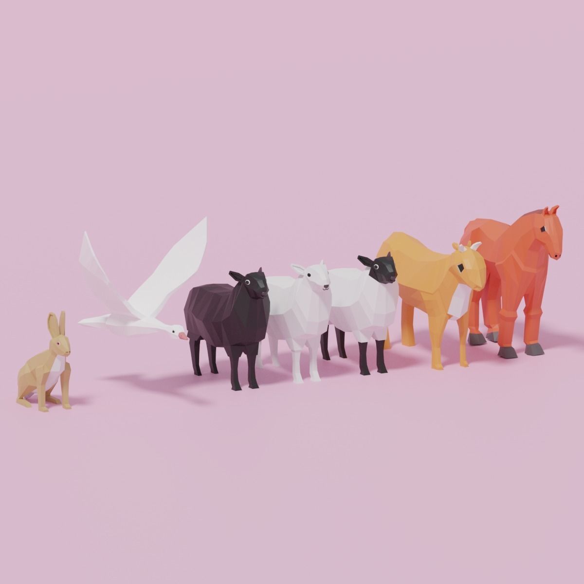 Cartoon LowPoly Animals Collection Low-poly 3D model_12