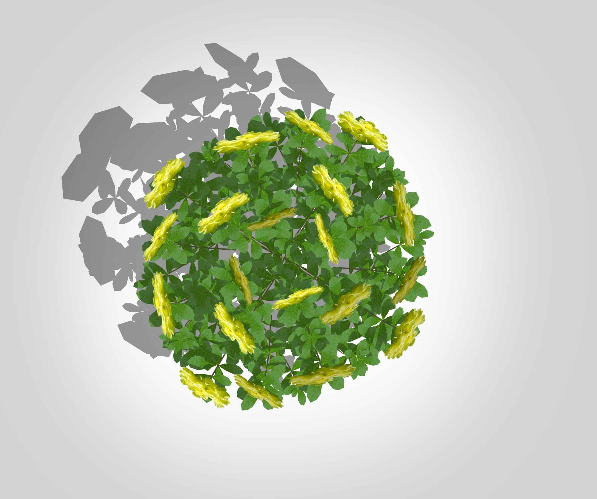 Plant Azalea Yellow Low-poly 3D model_2