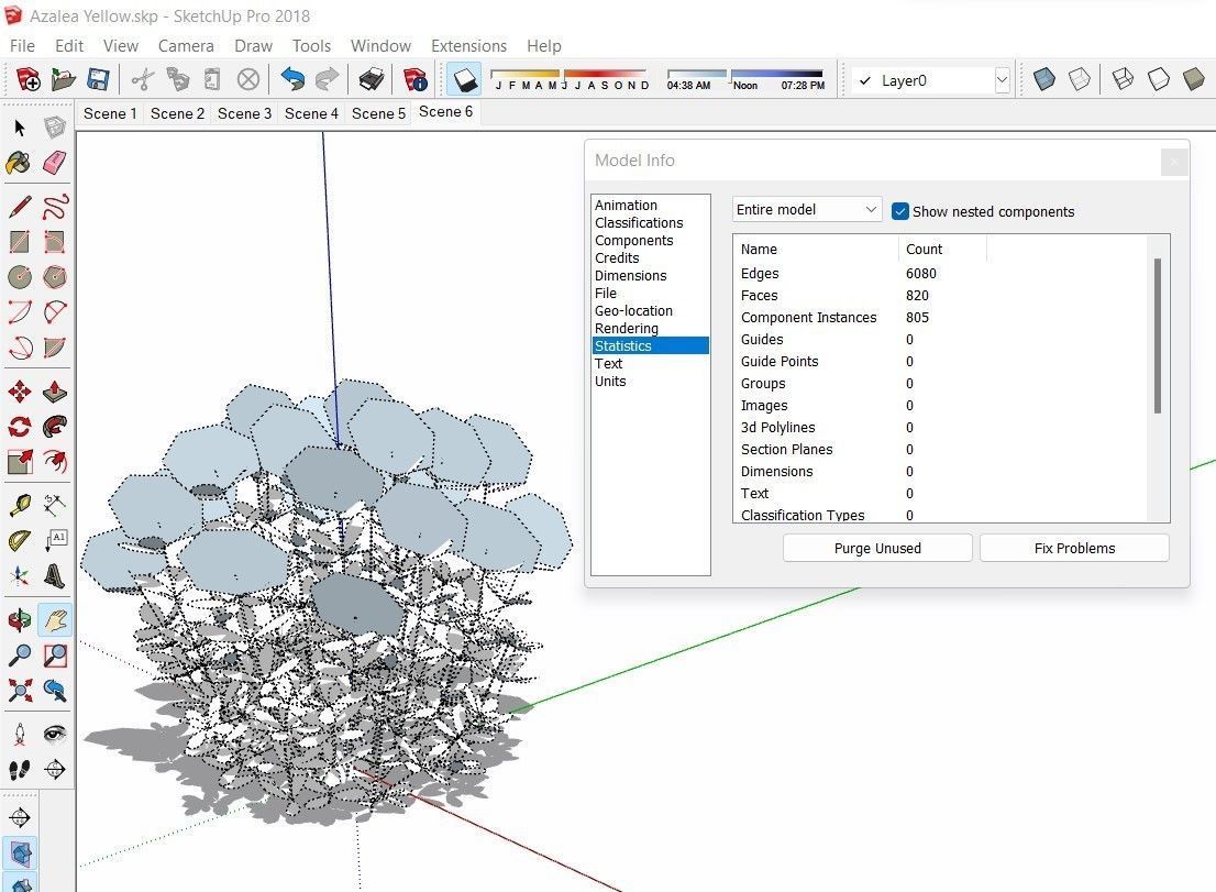Plant Azalea Yellow Low-poly 3D model_5