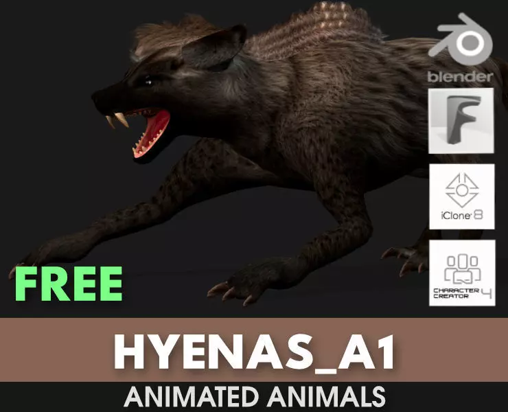 Hyenas A1 Free 3D model