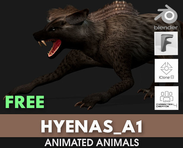 Hyenas A1 Free 3D model