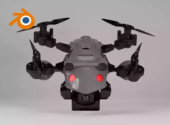 Sci-fi military kamikaze drone with a camera 3D model