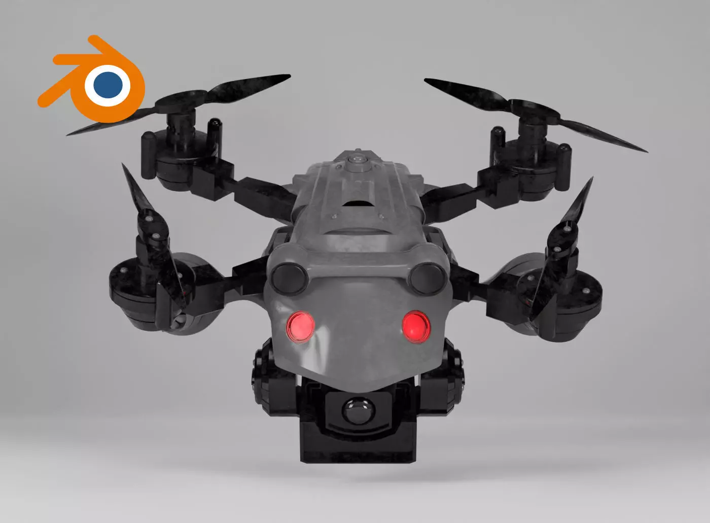 Sci-fi military kamikaze drone with a camera 3D model_0