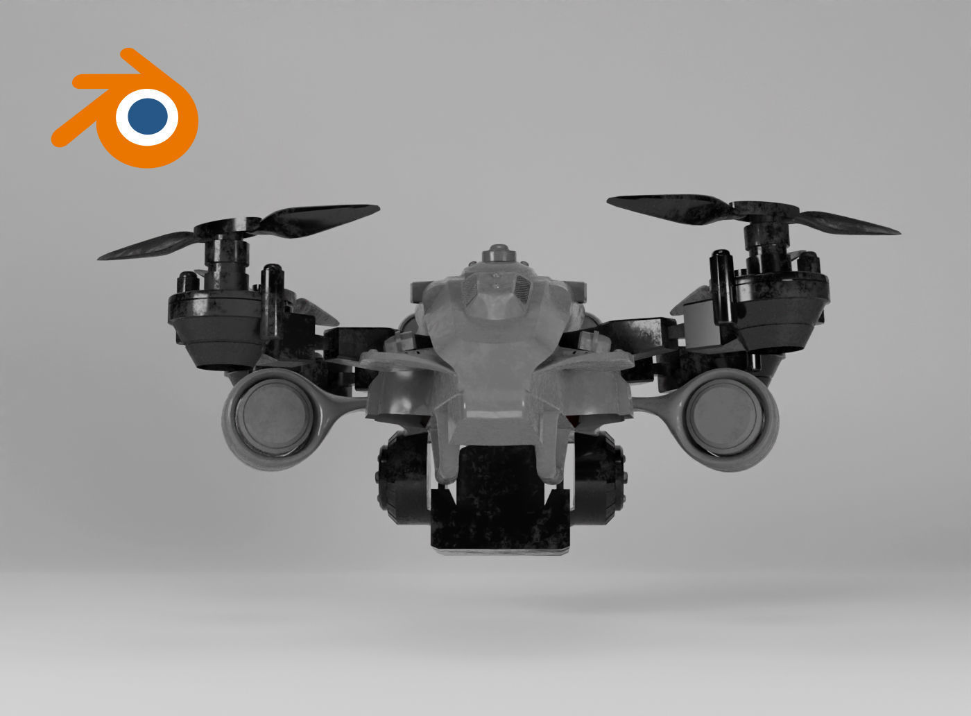 Sci-fi military kamikaze drone with a camera 3D model_14