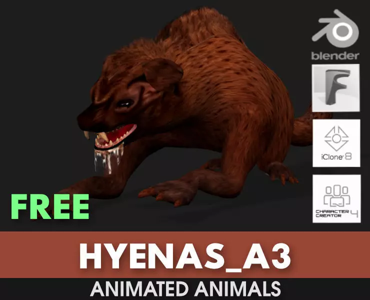 Hyenas A3 Free 3D model