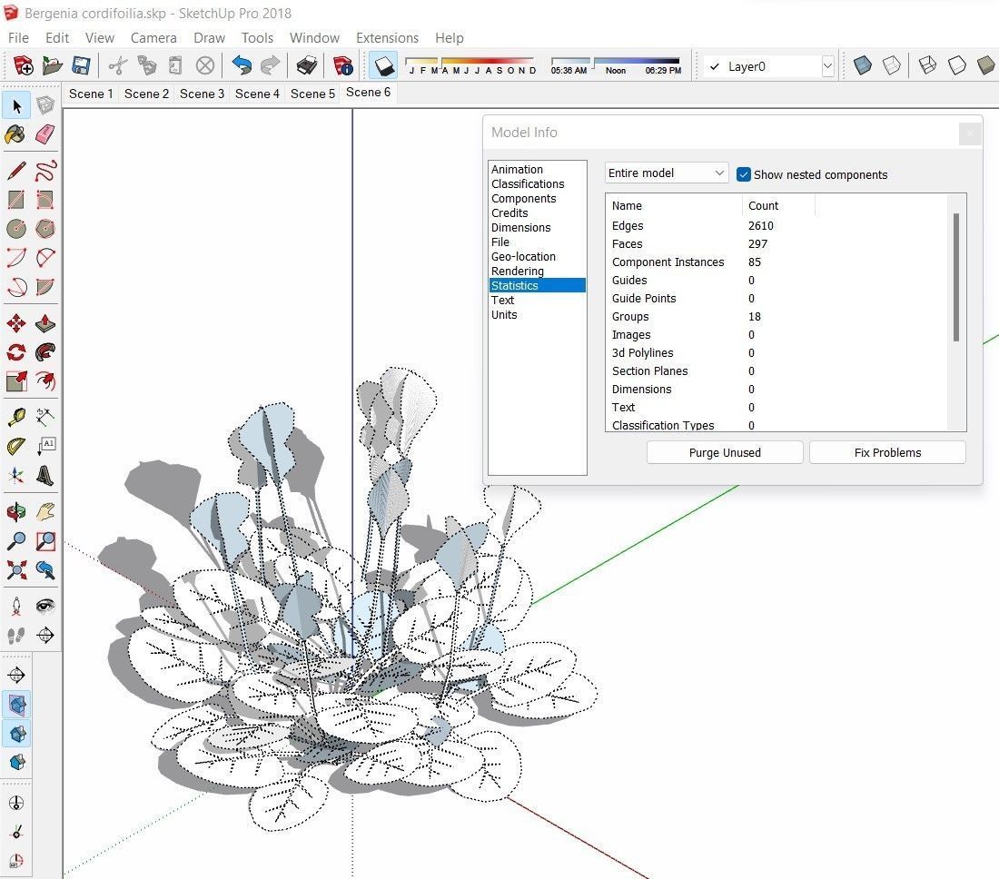 Plant Bergenia Cordifolia Low-poly 3D model_5