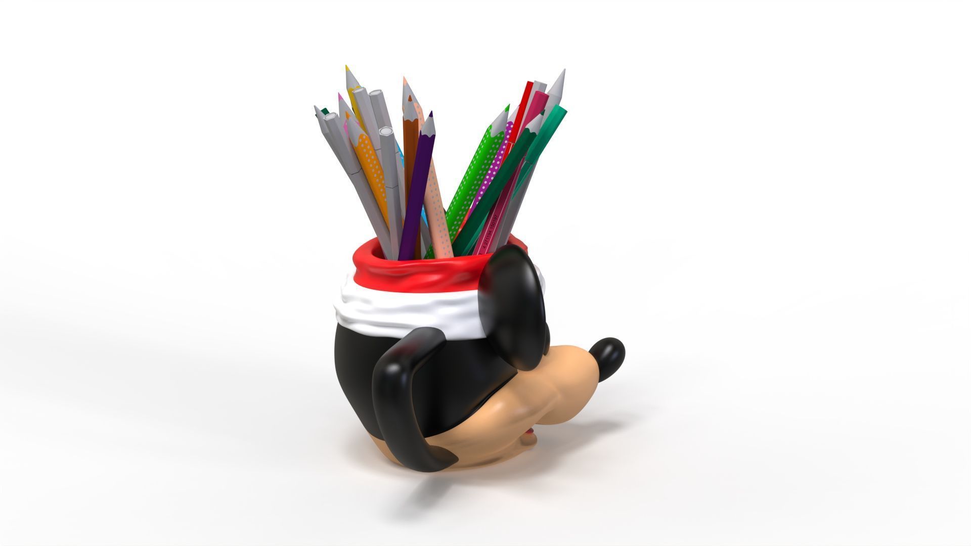 MICKEY MOUSE MUG SANTA HAT and Pencil Holder 3D print model_13