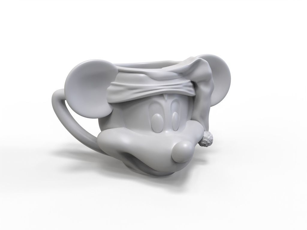 MICKEY MOUSE MUG SANTA HAT and Pencil Holder 3D print model_1