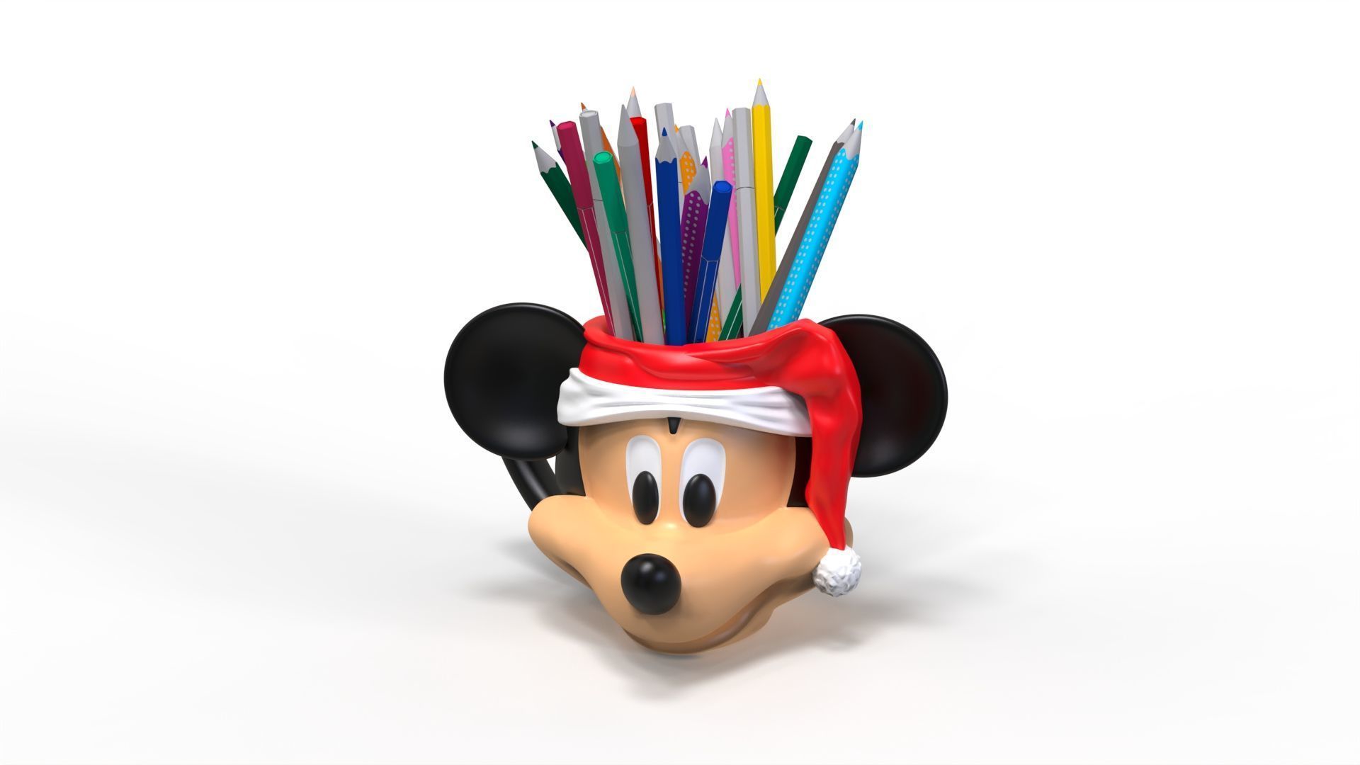 MICKEY MOUSE MUG SANTA HAT and Pencil Holder 3D print model_9