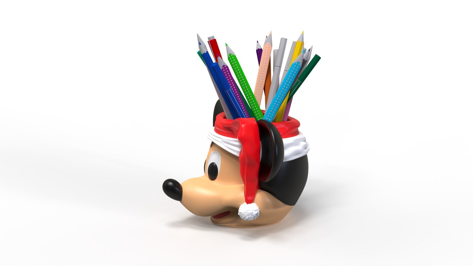 MICKEY MOUSE MUG SANTA HAT and Pencil Holder 3D print model_12