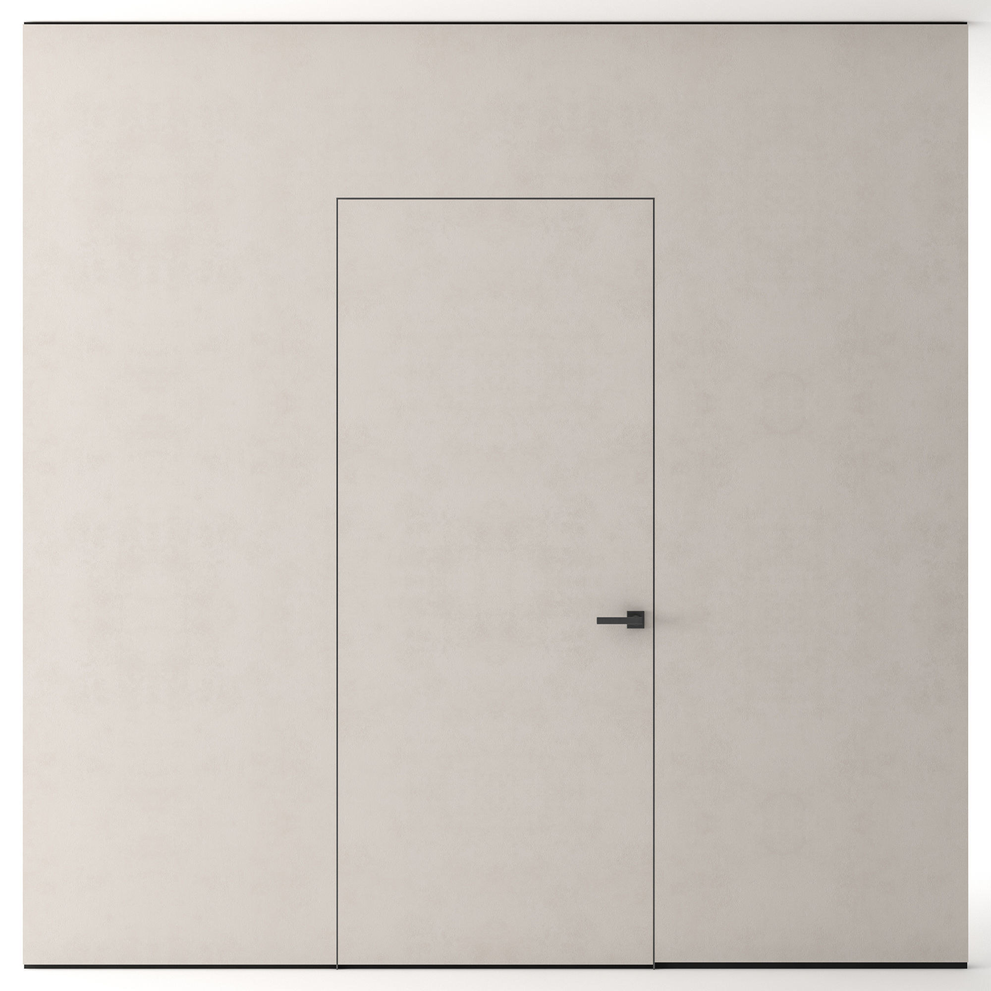 Minimalistic door and handles 3D model_2