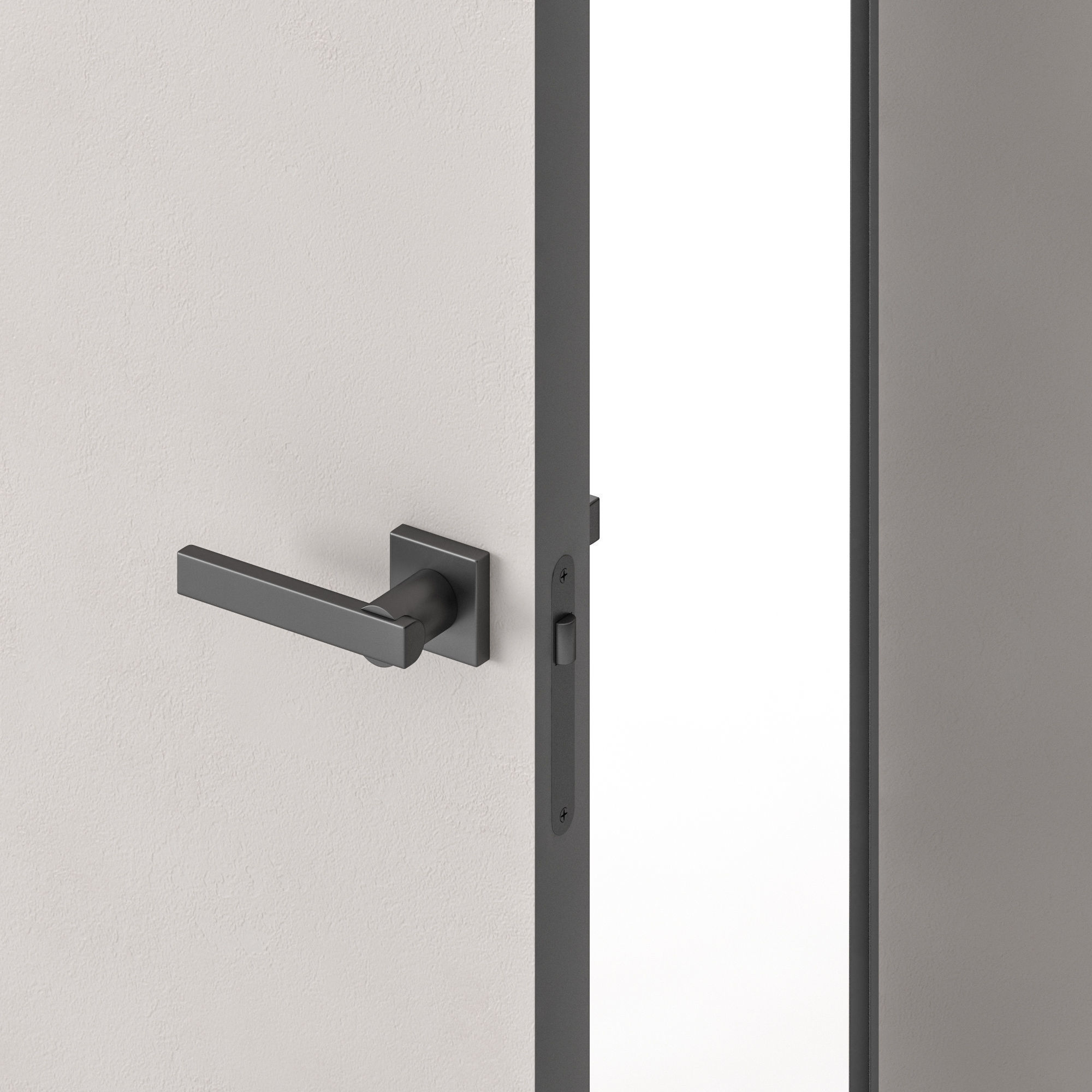 Minimalistic door and handles 3D model_1
