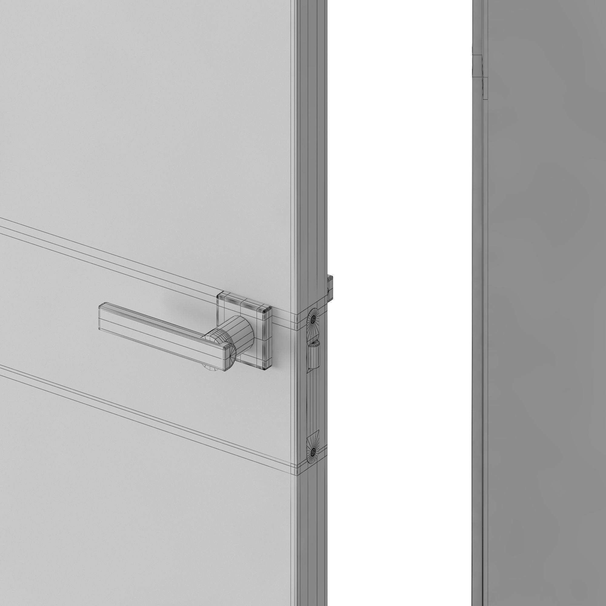 Minimalistic door and handles 3D model_8
