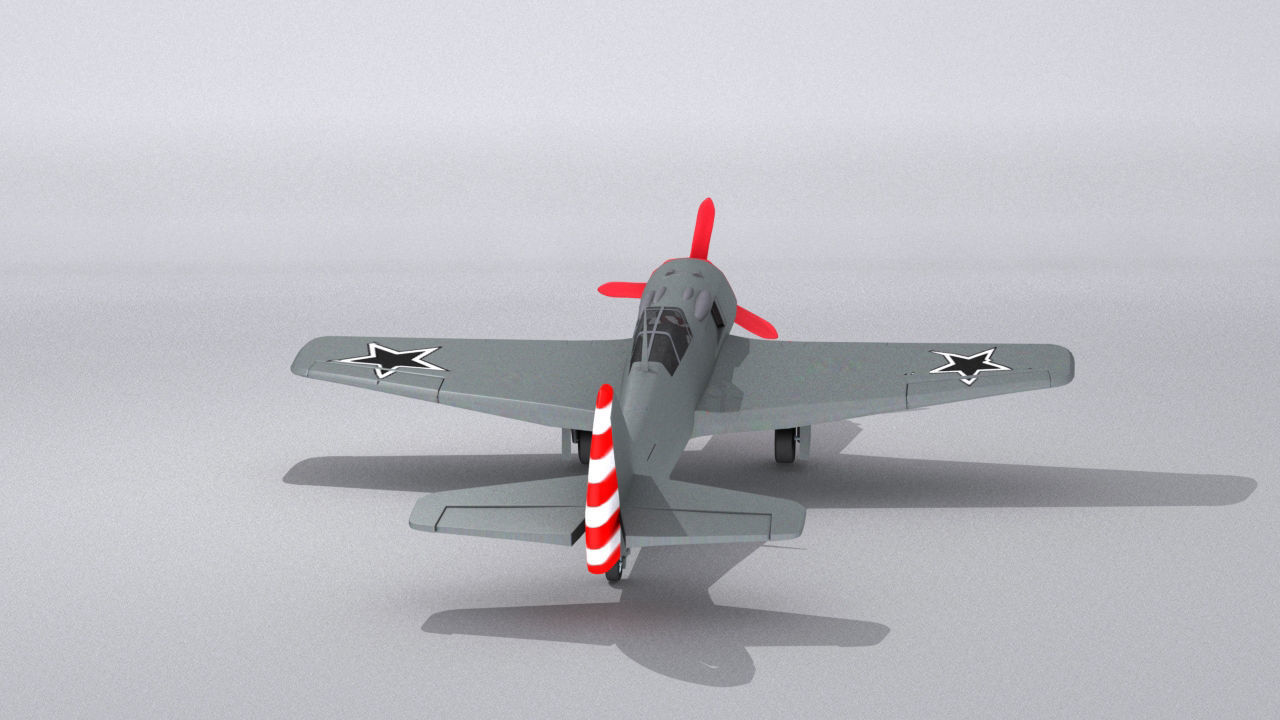 Lavochkin La-9 Low-poly 3D model_11