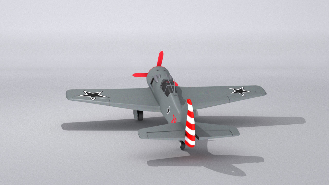 Lavochkin La-9 Low-poly 3D model_10