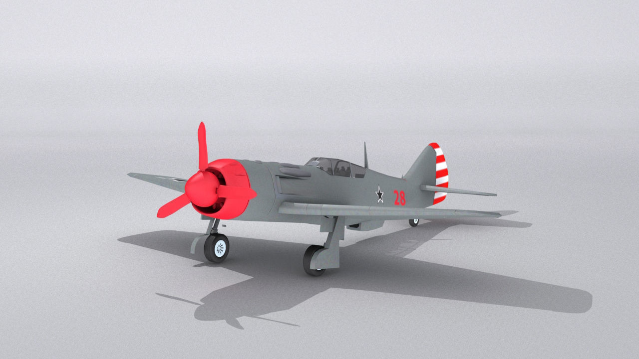 Lavochkin La-9 Low-poly 3D model_1