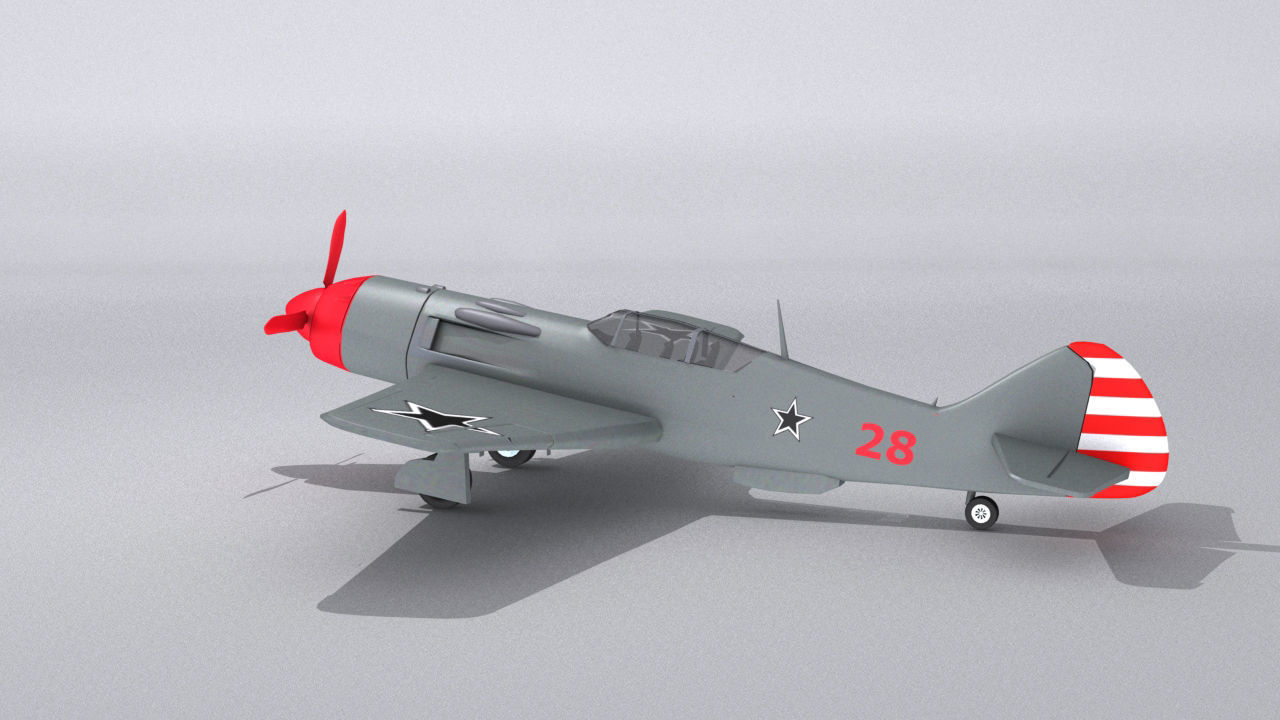 Lavochkin La-9 Low-poly 3D model_6