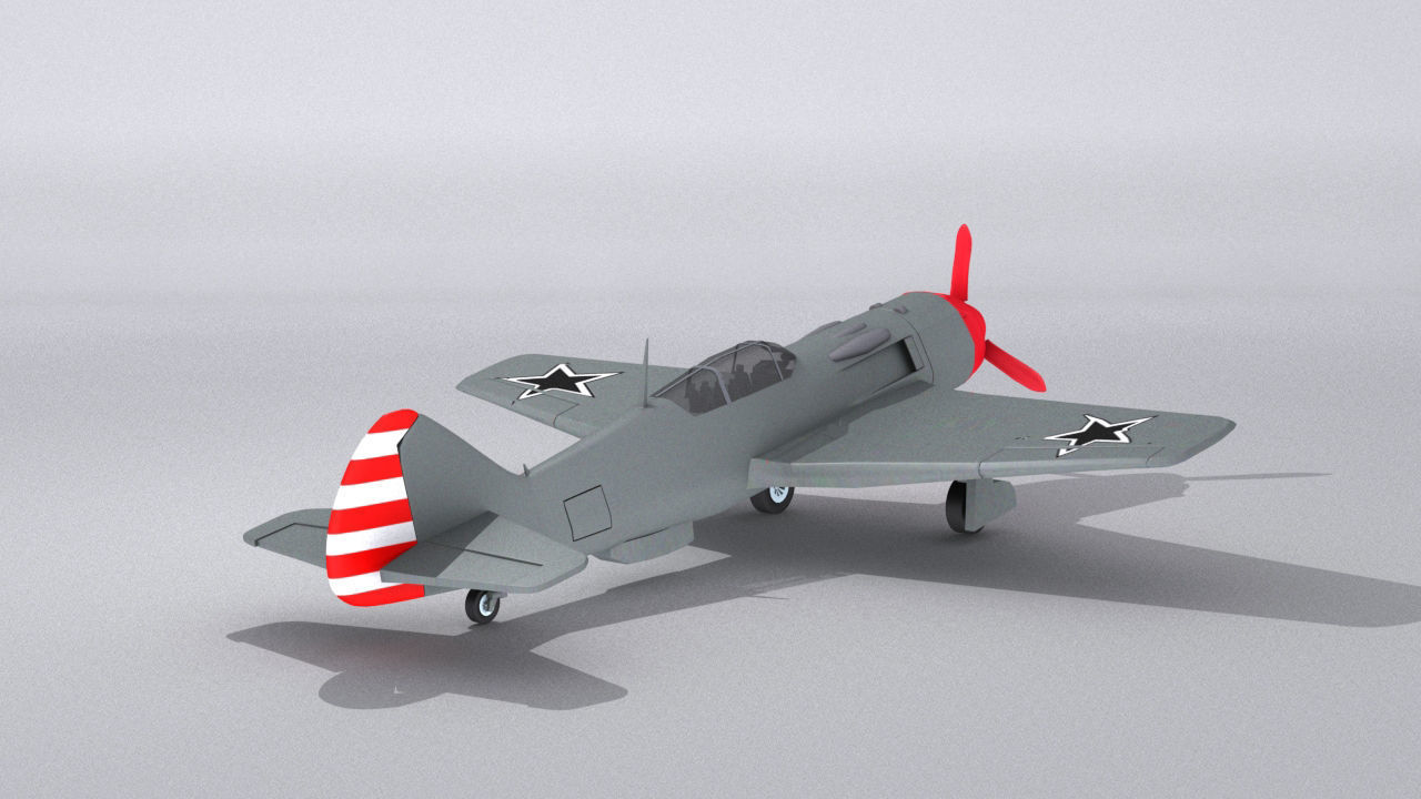 Lavochkin La-9 Low-poly 3D model_13