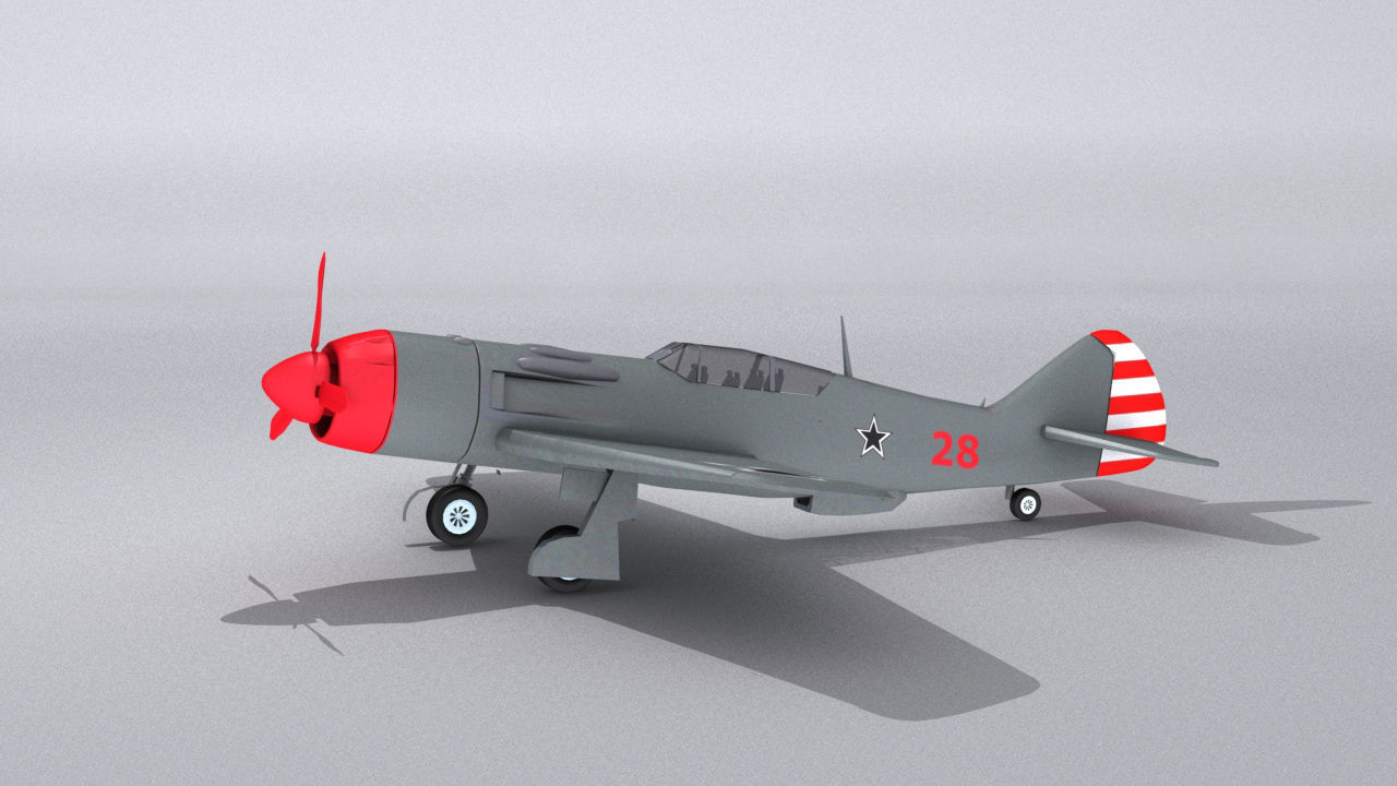 Lavochkin La-9 Low-poly 3D model_3
