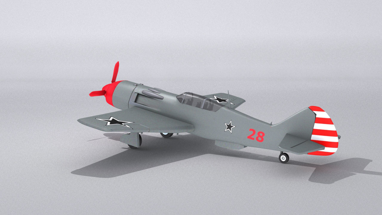 Lavochkin La-9 Low-poly 3D model_7