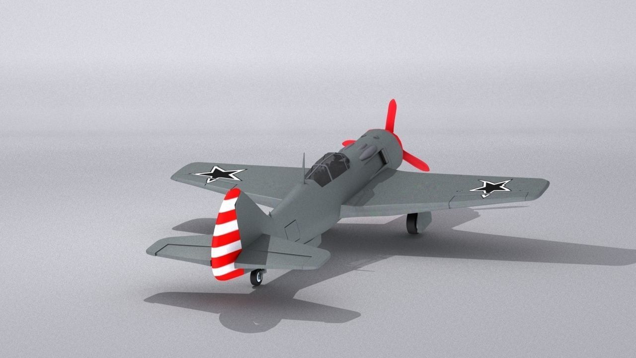 Lavochkin La-9 Low-poly 3D model_12
