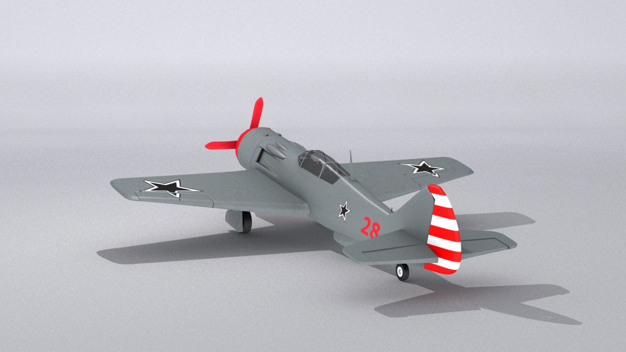Lavochkin La-9 Low-poly 3D model_9