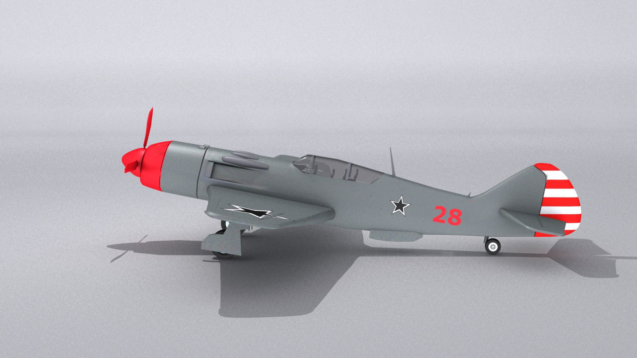 Lavochkin La-9 Low-poly 3D model_5