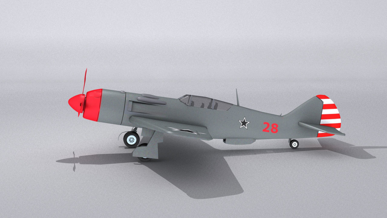 Lavochkin La-9 Low-poly 3D model_4