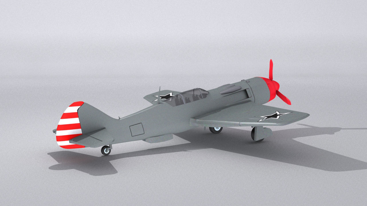 Lavochkin La-9 Low-poly 3D model_14