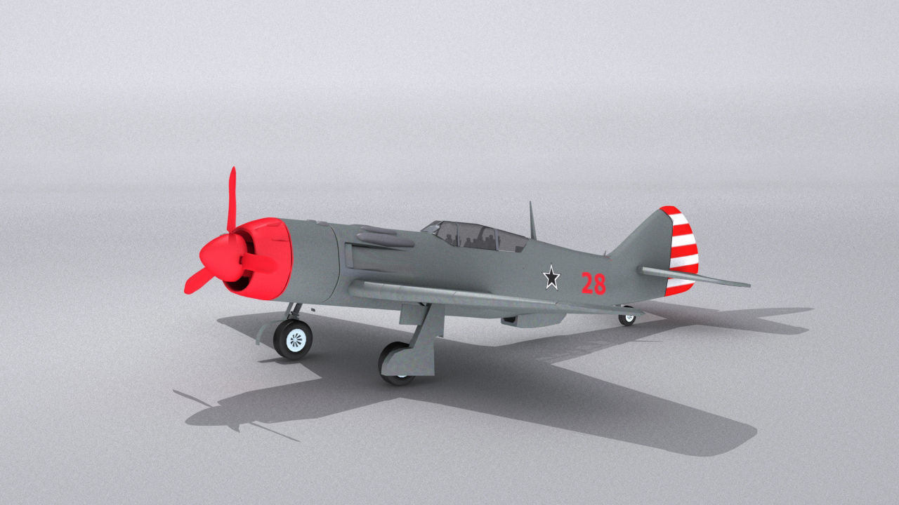 Lavochkin La-9 Low-poly 3D model_2