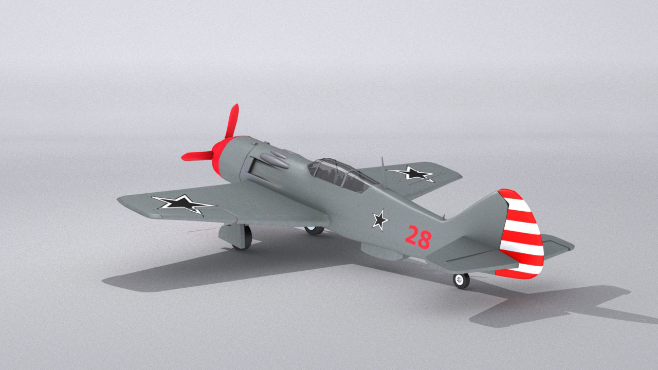 Lavochkin La-9 Low-poly 3D model_8