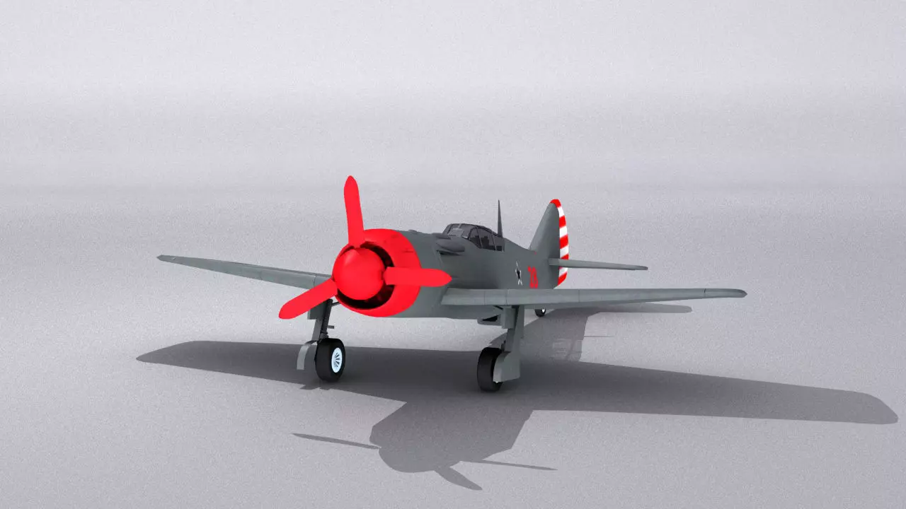 Lavochkin La-9 Low-poly 3D model_0