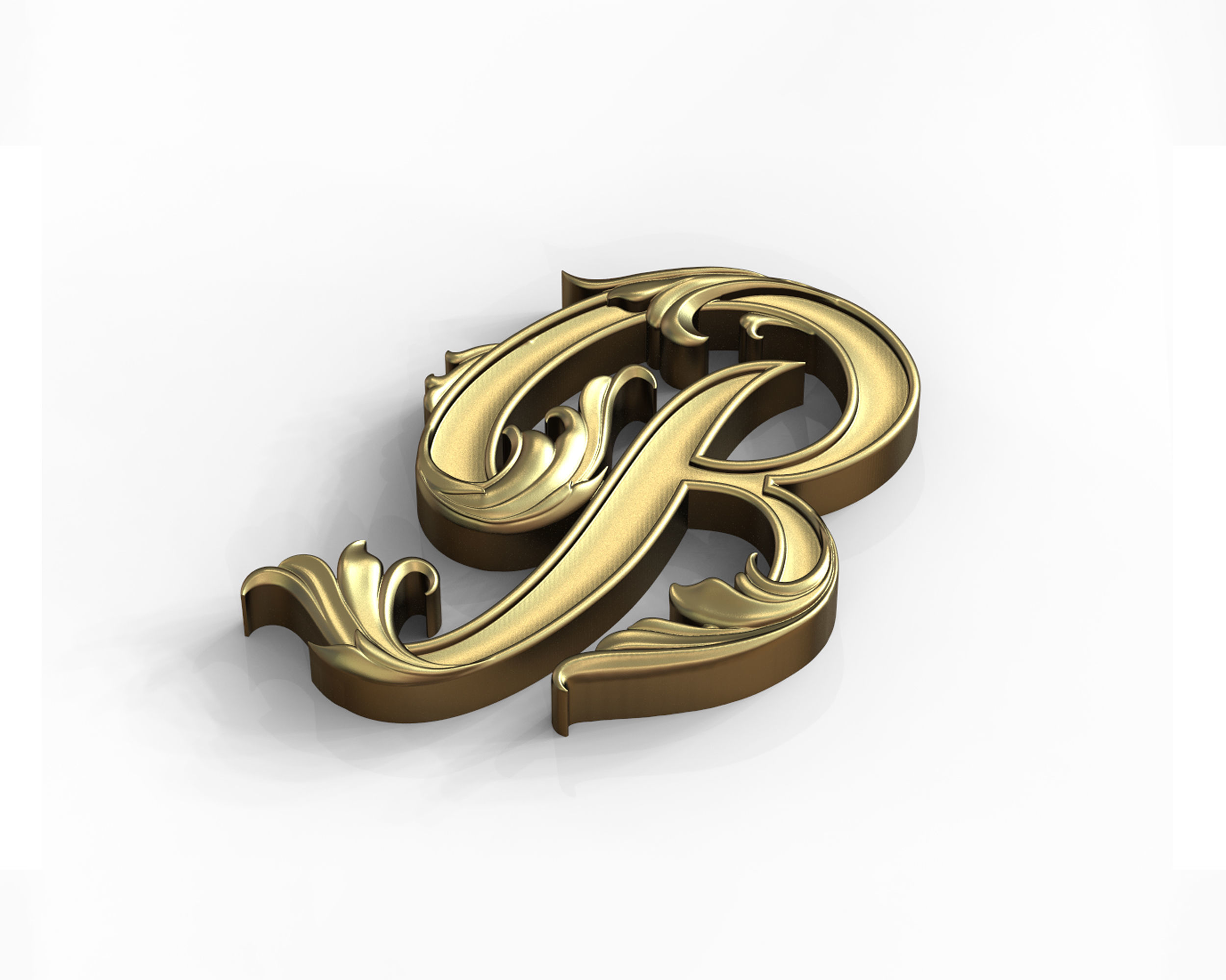 Letter B floral 3D model 3D printable | CGTrader