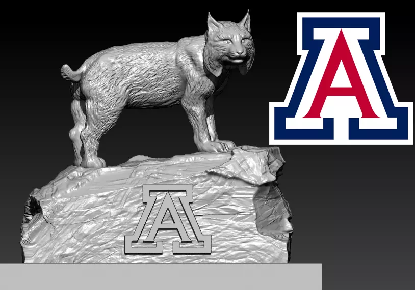 ARIZONA WILDCATS FOOTBALL MASCOT STATUE - 3D PRINT 3D print model