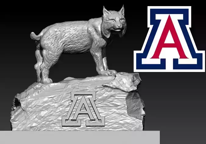 ARIZONA WILDCATS FOOTBALL MASCOT STATUE - 3D PRINT