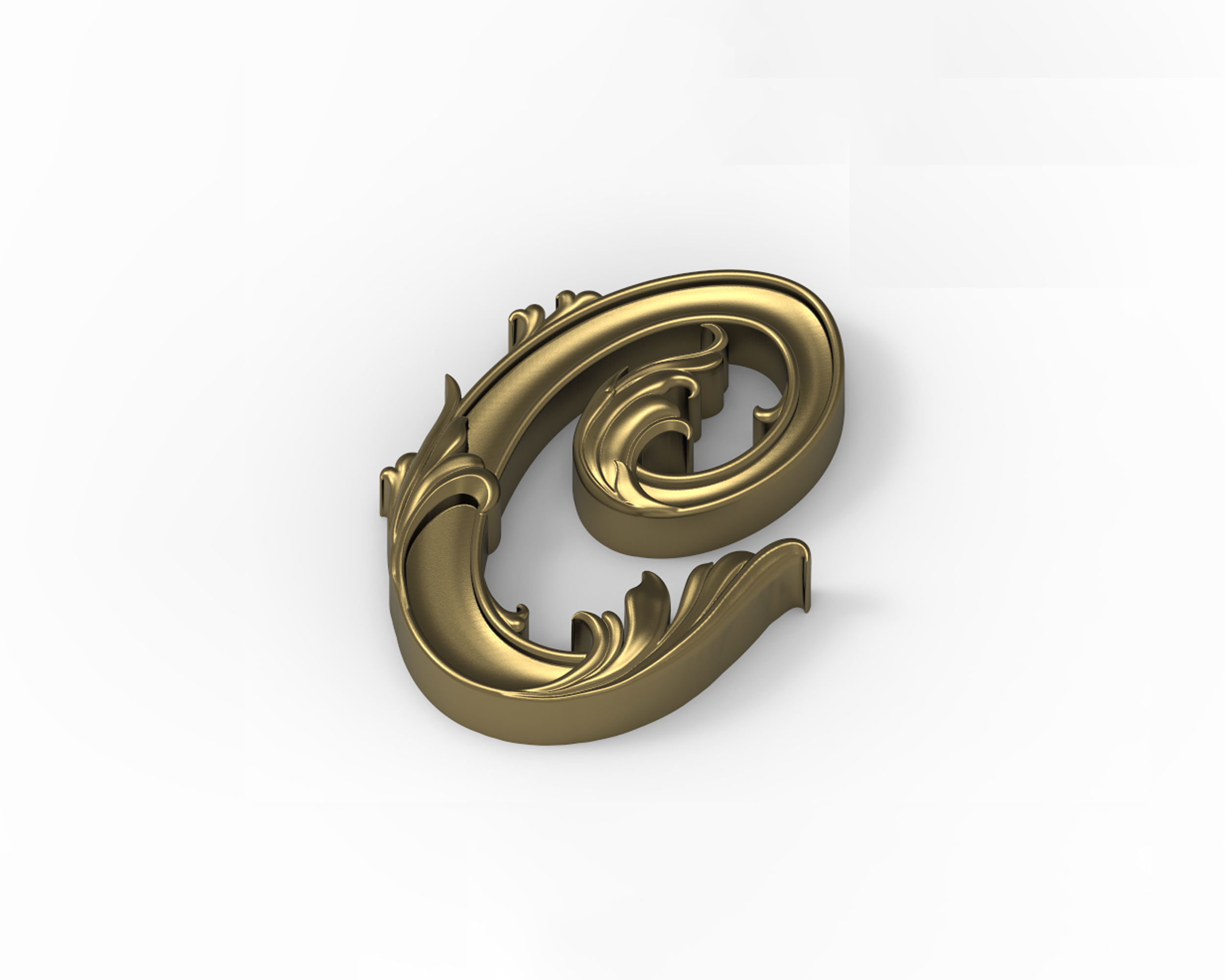 Letter C floral 3D print model_1