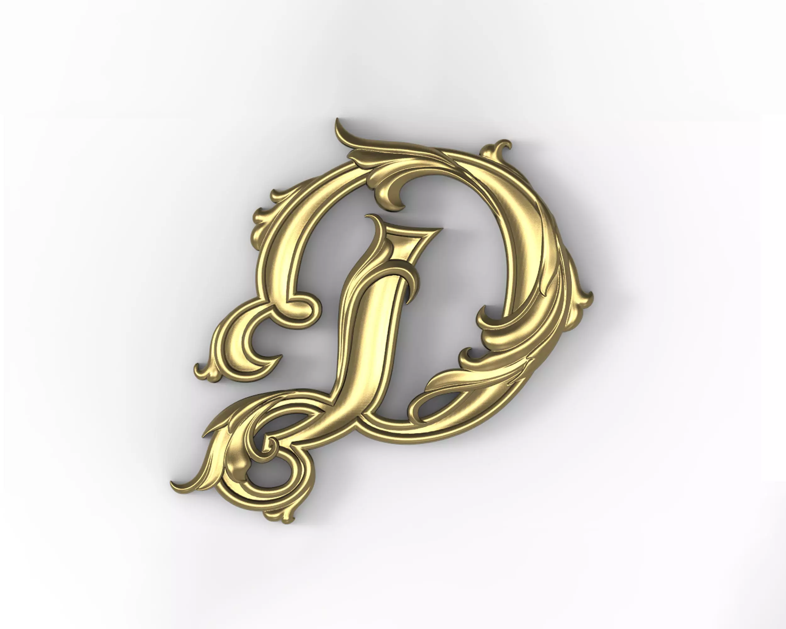 Letter D Floral 3D print model_0