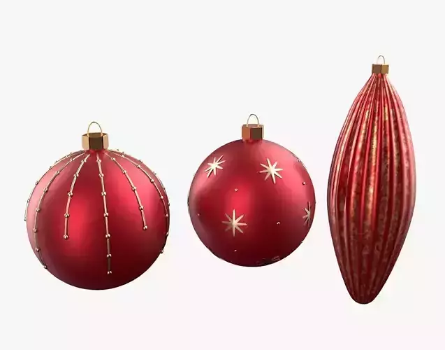 Christmas Tree Ornament Set1 - Red Yellow