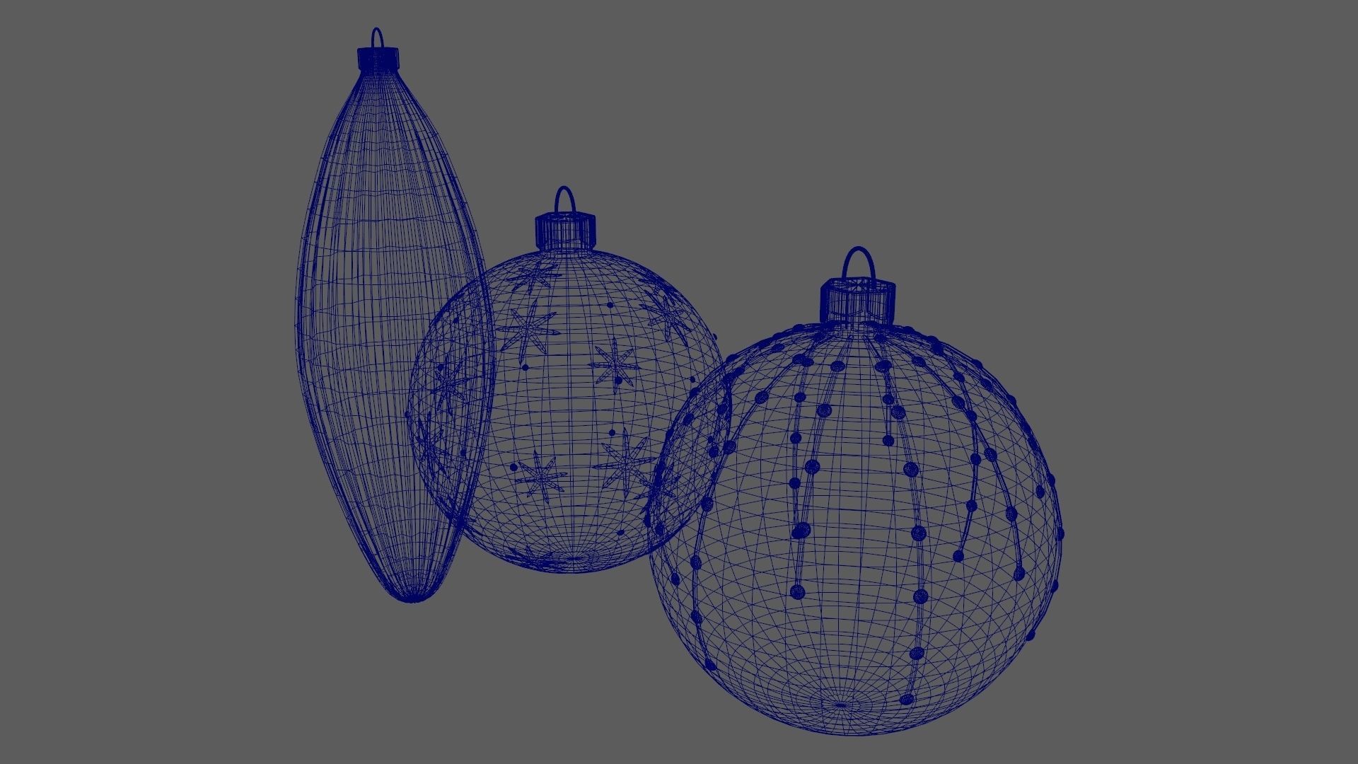 Christmas Tree Ornament Set1 - Red Yellow 3D model_16