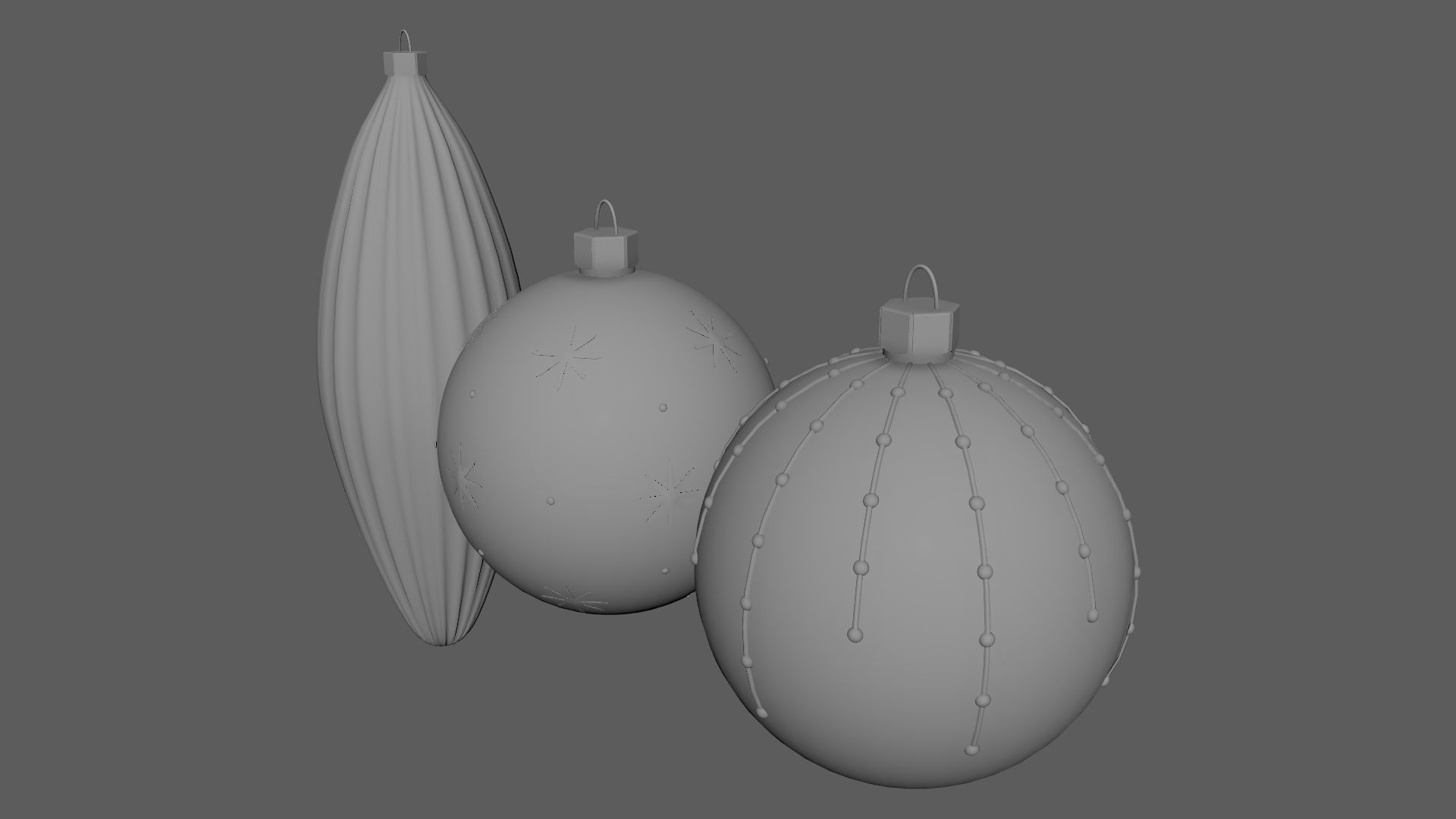 Christmas Tree Ornament Set1 - Red Yellow 3D model_8