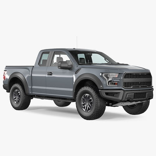 Pickup Truck Grey 3D model