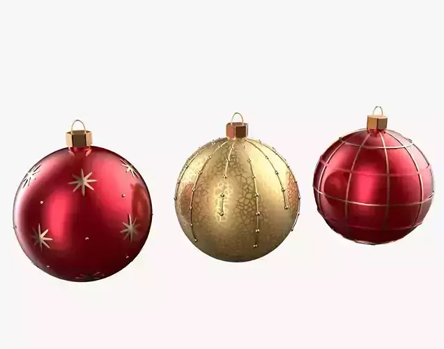 Christmas Tree Ornament Set4 - Red Yellow