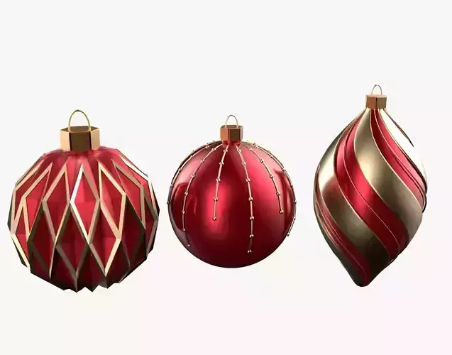 Christmas Tree Ornament Set5 - Red Yellow